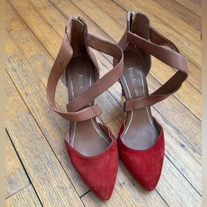 Enzo Angiolini Brown and Red Heels